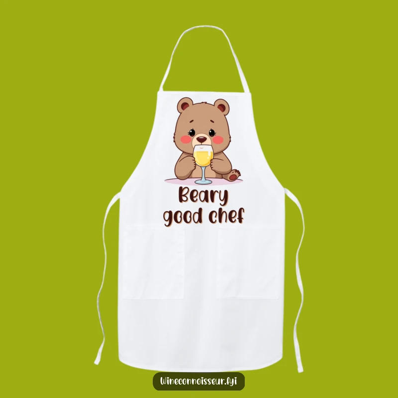 Funny Bear Wine Tasting Apron - Hilarious Sip Kitchen Wear Gift