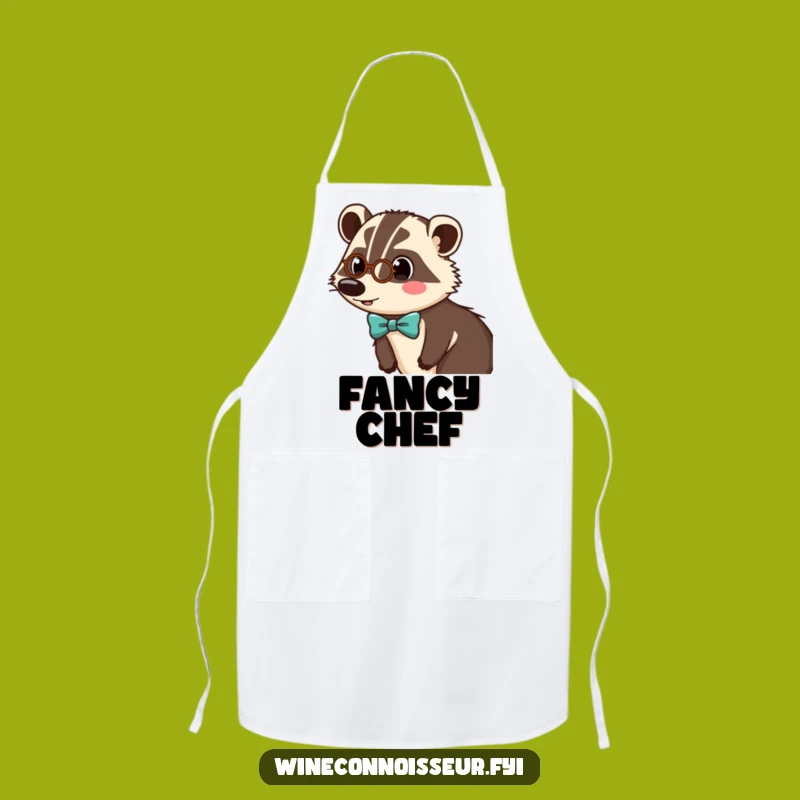 Funny Badger Monocle Apron - Chic Kitchen Wear for Distinguished Chefs
