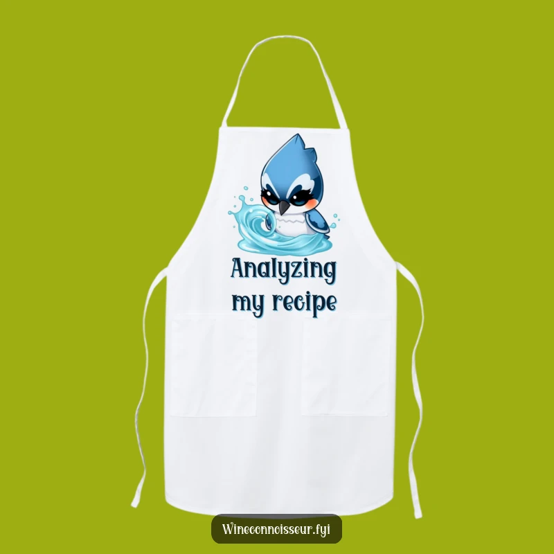 Funny Blue Jay Scientist Apron: Determined Character Analyzing, Kitchen Gift