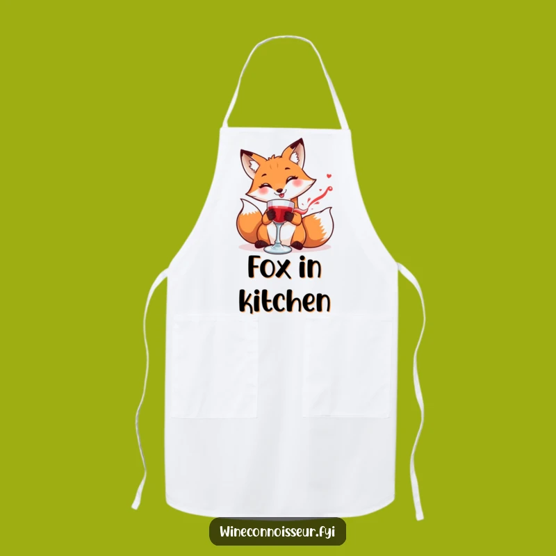 Funny Fox Wine Goblet Apron: Chef's Delight Gift