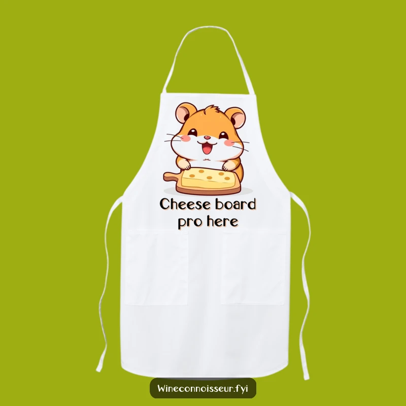 Funny Kawaii Hamster Cheese Board Apron - Chef-Worthy Humor for Kitchen Fun