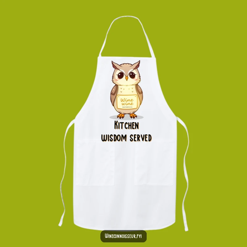 Funny Owl Wine Apron: Chef's Illumination & Drinking Humor Gift