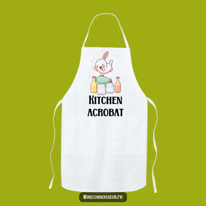 Funny Rabbit Somersault Apron - Kitchen Fun for the Playful Cook