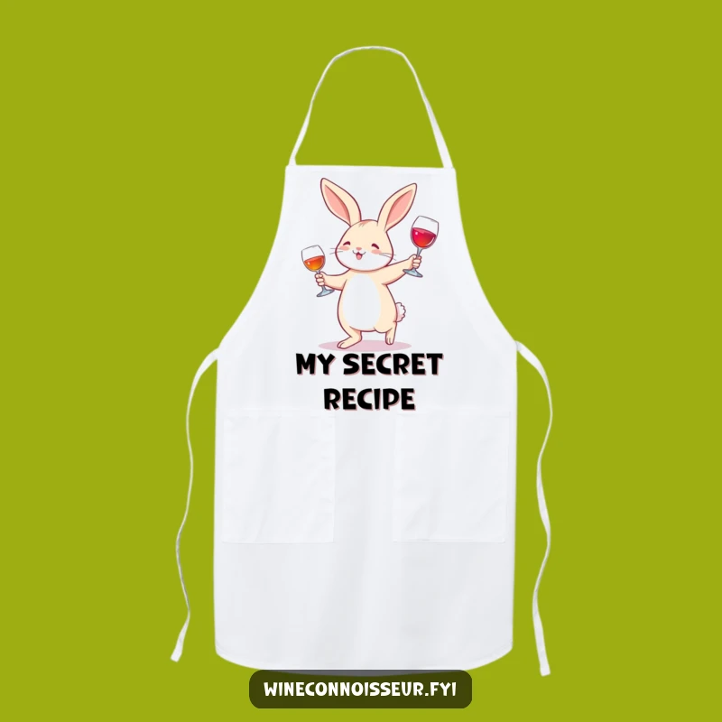 Funny Rabbit Wine Glass Waltz Apron - Festive Kitchen Style for a Hilarious Funny Gift