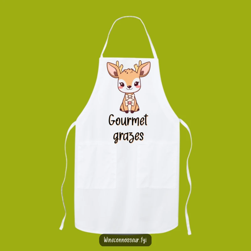 Funny Kawaii Deer Bowtie Apron: Dapper Kitchen Style, Perfect Gift