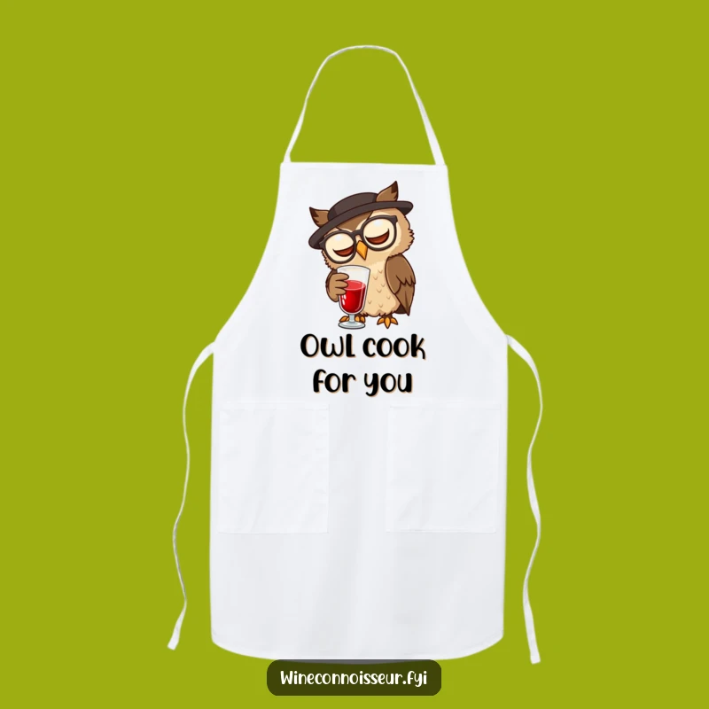 Funny Owl Sommelier Apron: Wise Character Kitchenwear for Connoisseurs