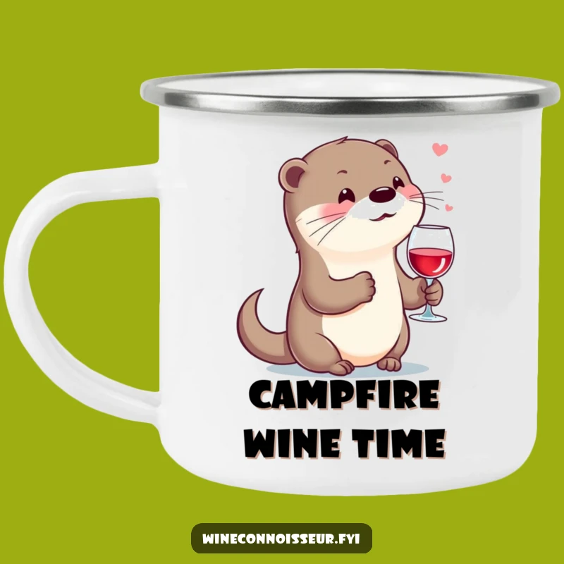 Funny Otter Wine Camping Mug: Durable Kawaii Fun, Perfect Outdoor Gift