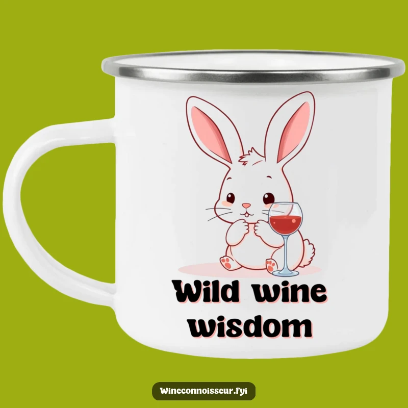 Durable Funny Kawaii Rabbit Wine Pairing Camping Mug - Outdoor Humor Gift