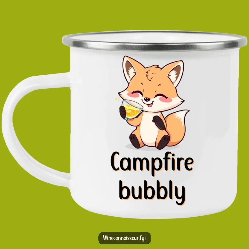 Funny Fox Camping Mug: Enamel Character Mug, Perfect Outdoor Funny Gift!