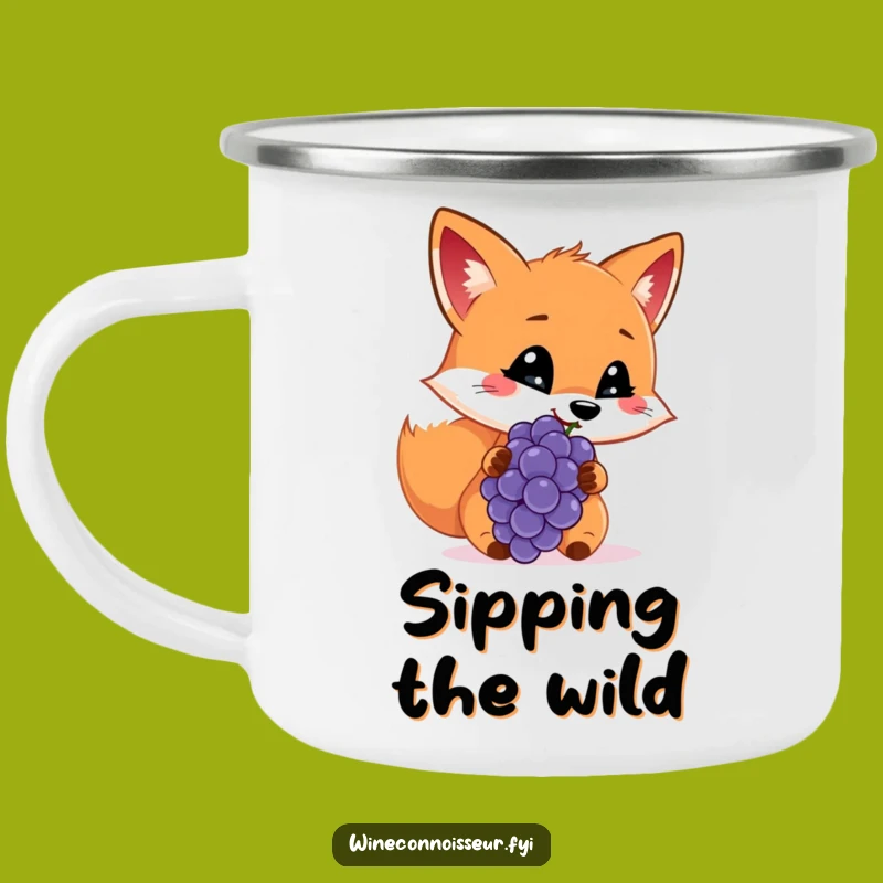 Funny Fox Grape Camping Mug: Sip with Curiosity Outdoors