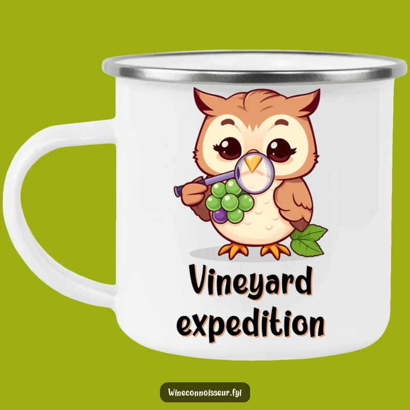 Funny Owl Grape Detective Camping Mug - Rugged Humor for Outdoor Investigators