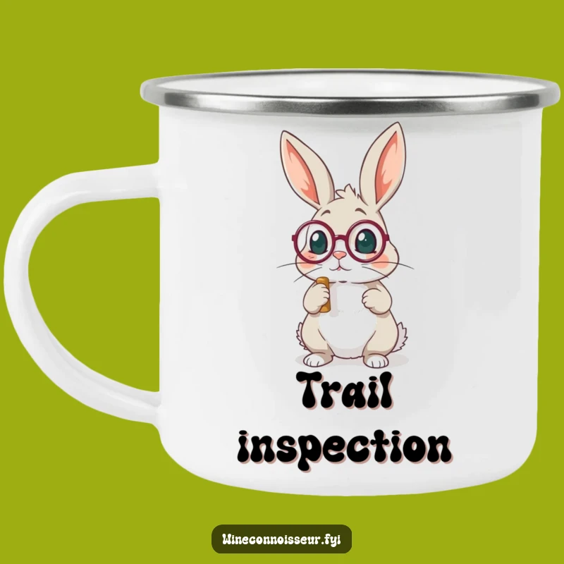Funny Rabbit Monocle Camping Mug: Discerning Sips Outdoors!