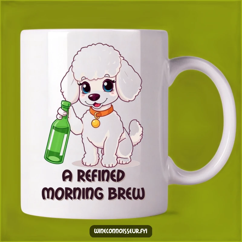 Funny White Poodle Sophisticate Mug - Elegant Funny Gift for Posh Pet Lovers Who Appreciate Spirits