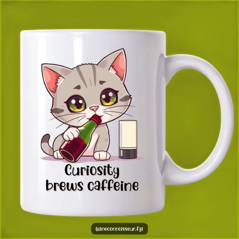 Funny Curious Cat Wine Mug - Intense Sniff Perfect Funny Gift