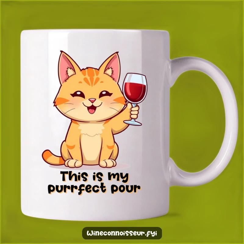 Funny Orange Tabby Cat Wine Lover Mug - The Purrfect Funny Gift for Cat Parents Who Enjoy Wine