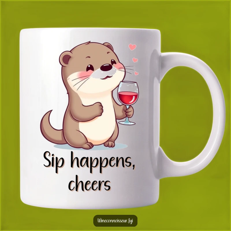 Funny Otter Wine Mug: Sophisticated Kawaii Character, Perfect Drink Gift