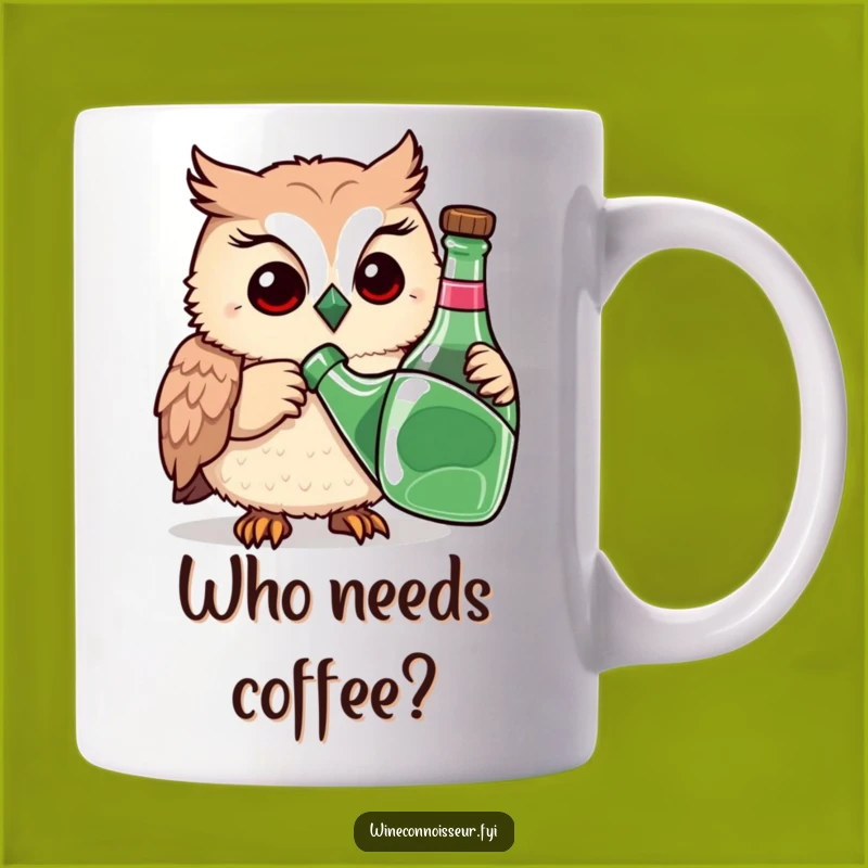 Funny Owl Sniffing Bottle Mug, Wise & Hilarious Detective Coffee Gift