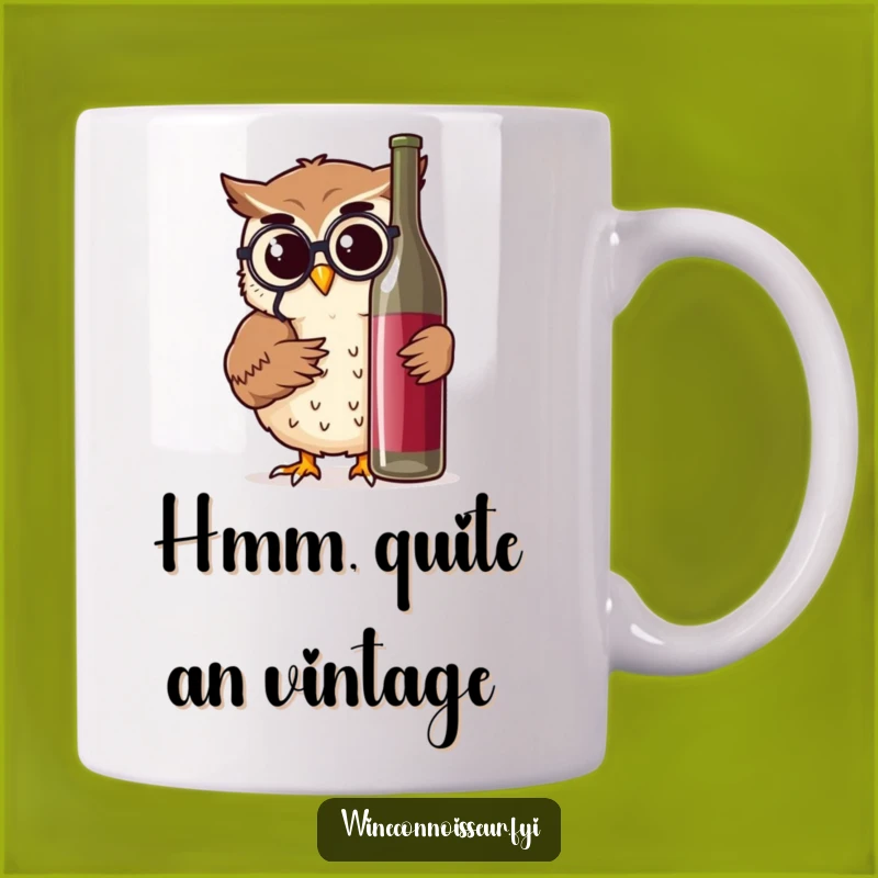 Funny Owl With Monocle and Wine Mug - Perfect Thoughtful Gift for Wine Lovers
