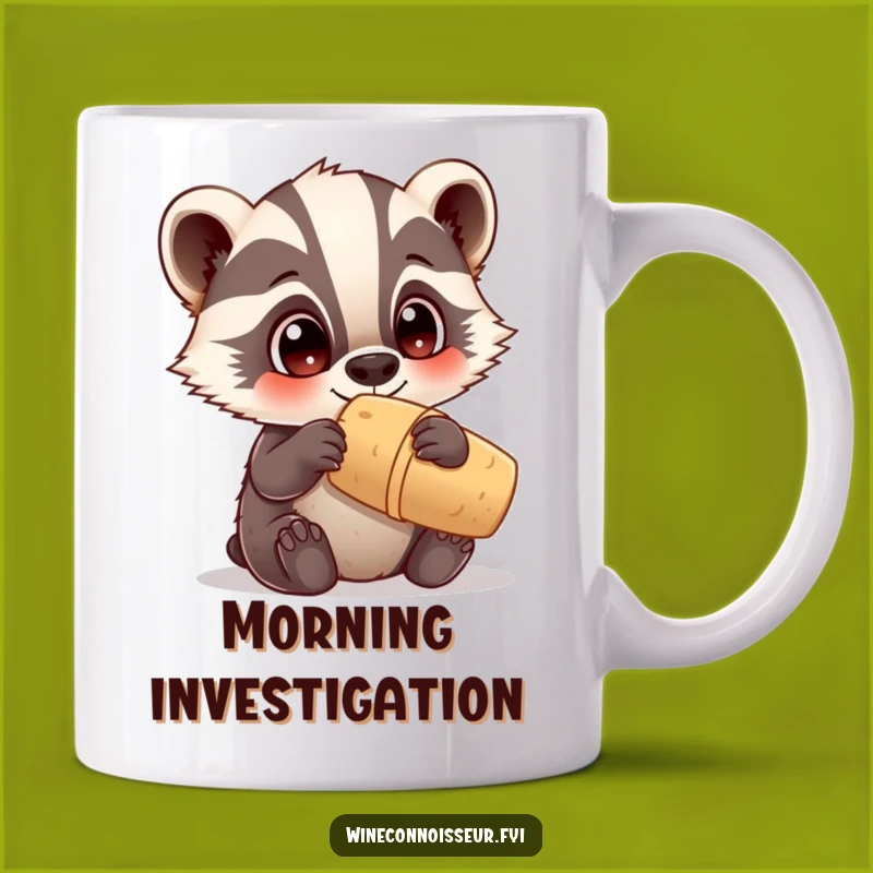 Funny Kawaii Badger Cork Mug: Curious Critter Fun, Perfect Gift for Explorers