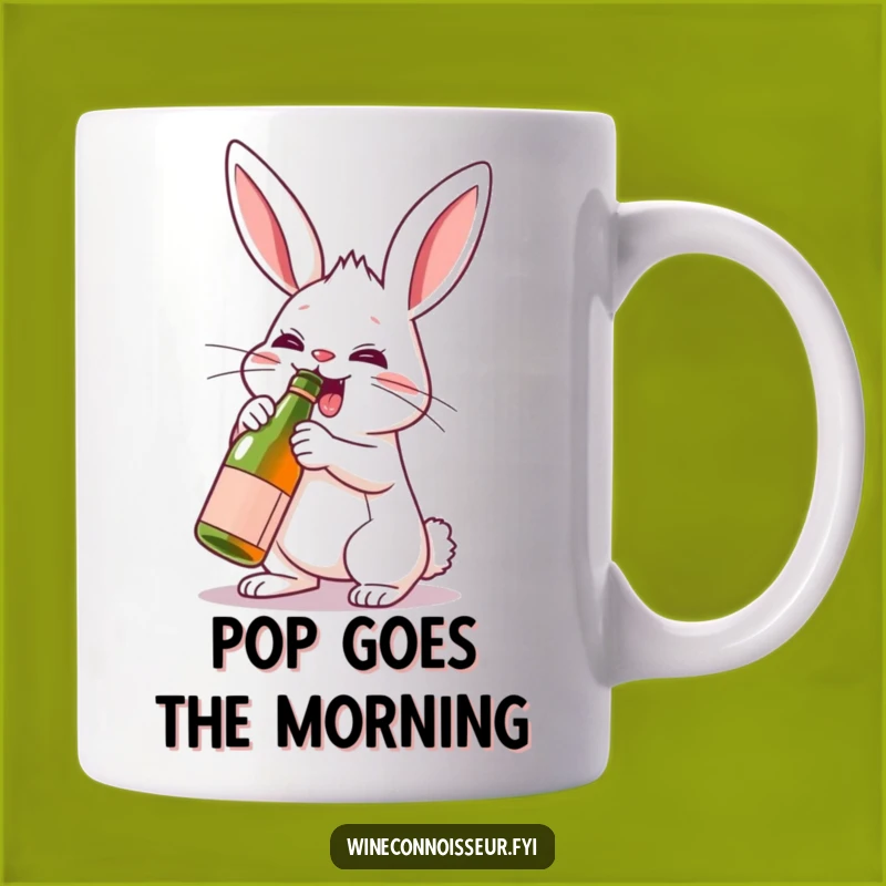 Funny Rabbit Uncorking Wine Mug - Enthusiastic Celebration Gift for Party Goers