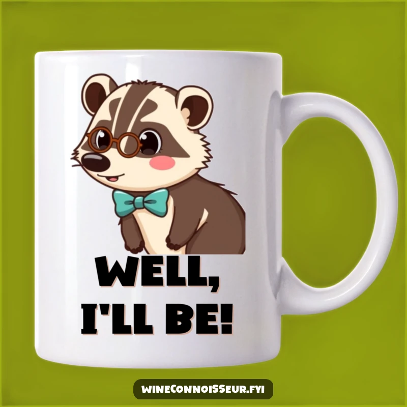 Funny Badger Monocle Mug - Dapper & Surprised Gift for Sophisticated Jokers