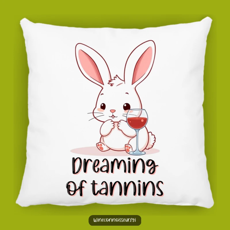 Comfy Funny Kawaii Rabbit Wine Pairing Pillow - Soft & Hilarious Accent