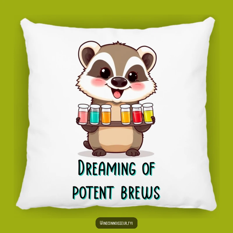 Funny Badger Tasting Flight Pillow: Cozy Comfort with a Hilarious Twist