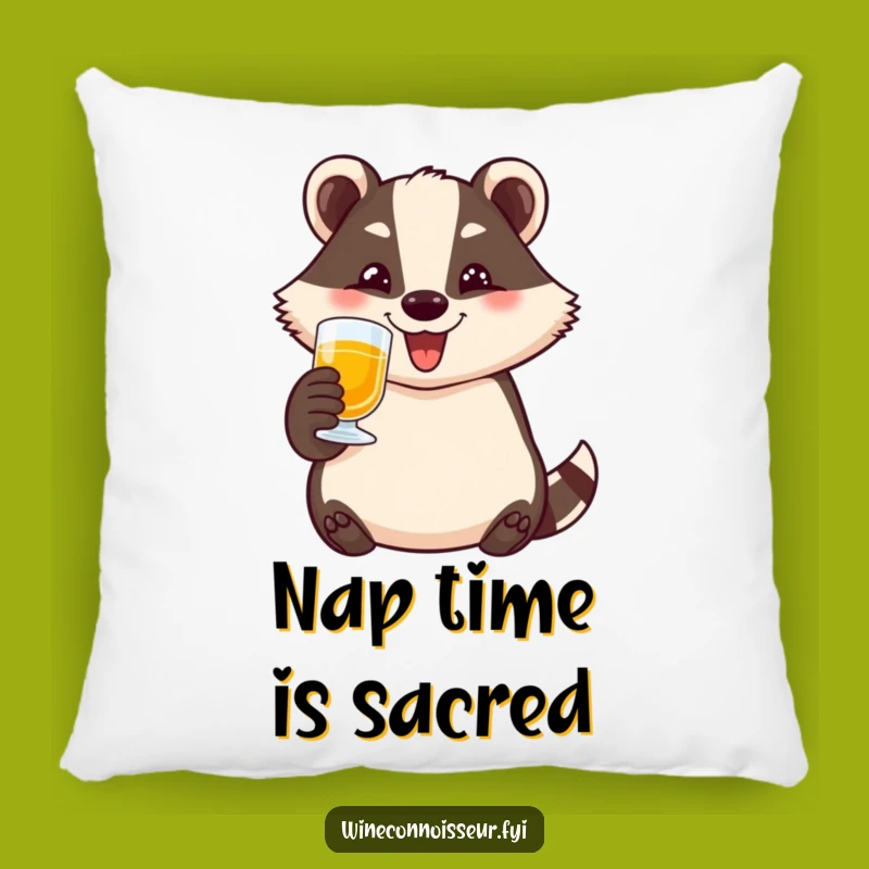 Funny Badger Toasting Pillow: Adorable Comfort and Hilarious Cheer