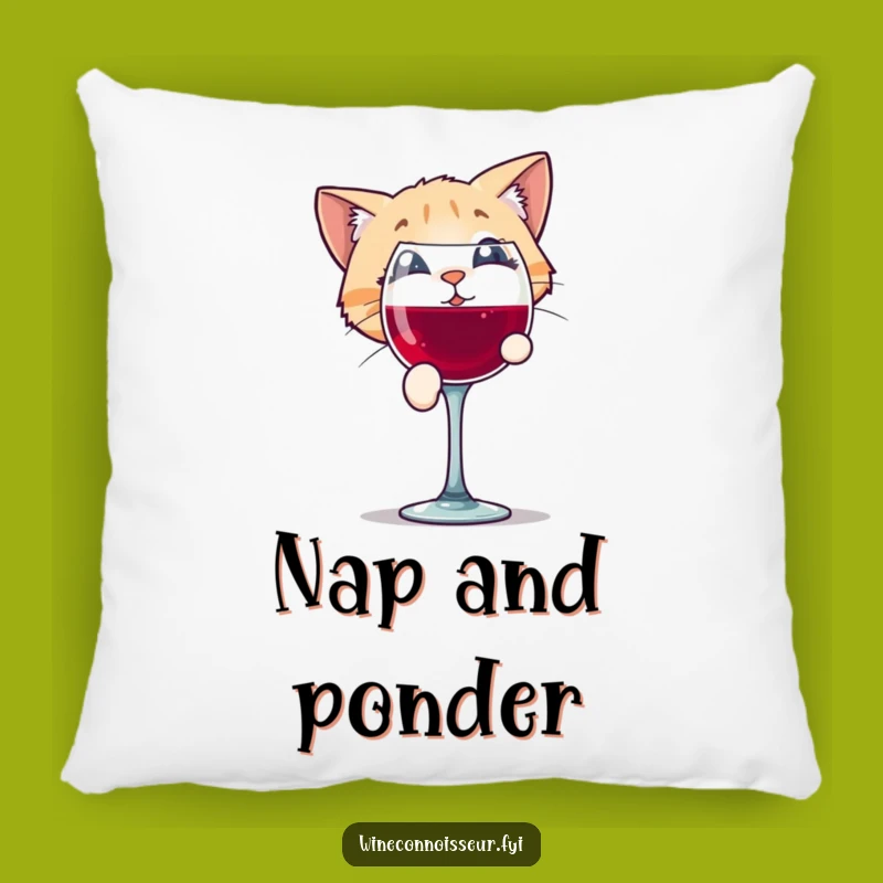Funny Cat Wine Pillow: Comfy & Hilarious Feline Decor!