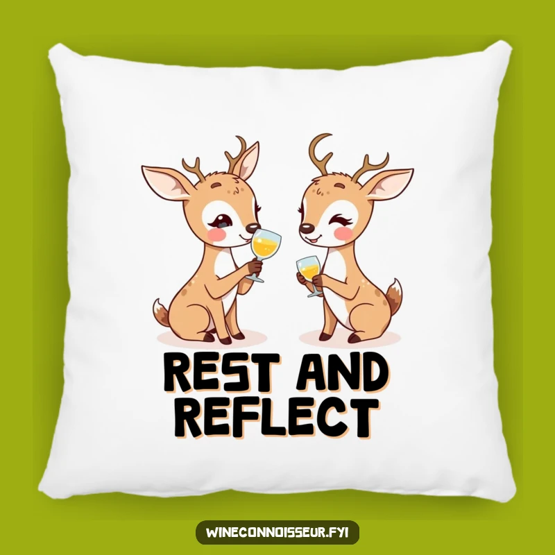 Funny Deer Tasting Pillow: Cozy Discussion & Friendship Humor Gift
