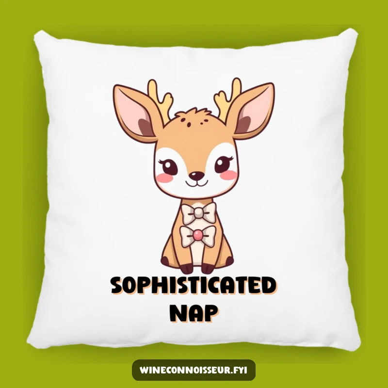 Funny Kawaii Deer Bowtie Pillow: Cozy Dapper Accent, Perfect Gift