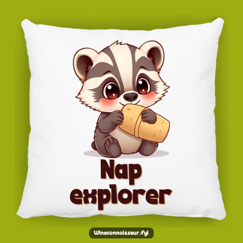Funny Kawaii Badger Cork Pillow: Cozy Curiosity Accent, Perfect Gift