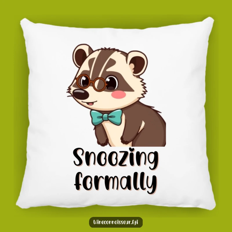 Funny Badger Monocle Pillow - Luxurious Comfort with a Comical Twist