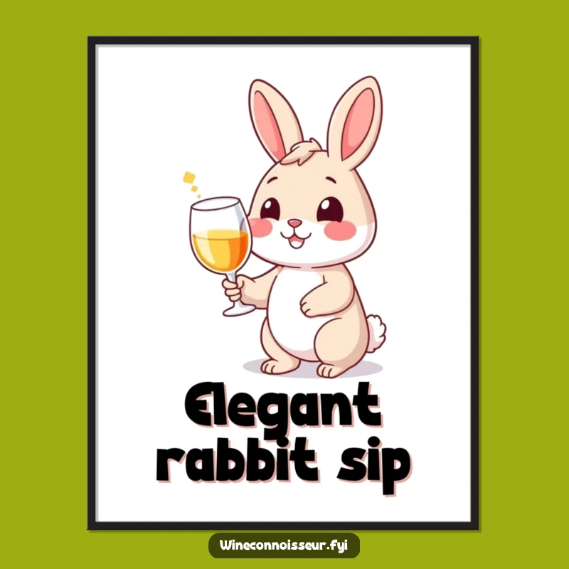 Funny Wine Rabbit Digital Print: Instant Bunny & Wine Art!