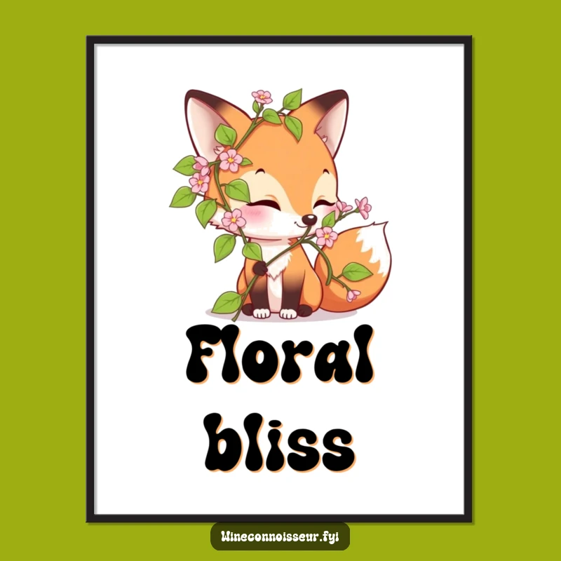 Funny Fox Vine Delight Digital Art - Instant Download for Whimsical Decor