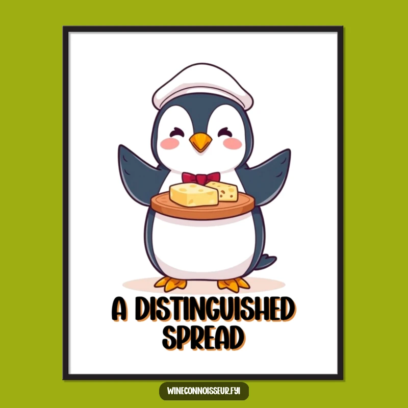 Funny Penguin Cheese Digital Art: Instant Party Vibes! A Fantastic Funny Gift!