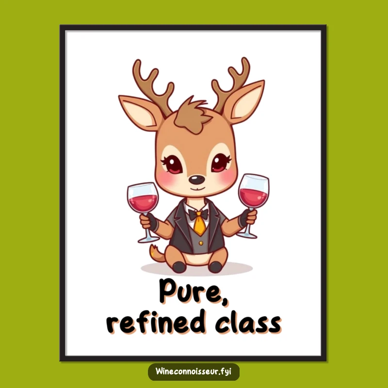 High-Res Funny Deer Wine Digital Art: Instant Sophistication for Your Walls
