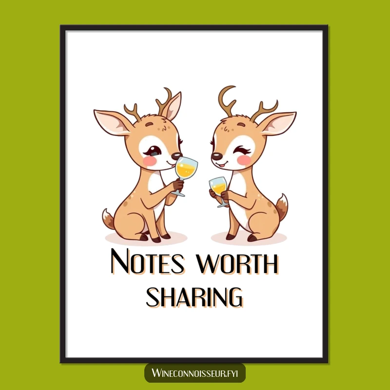 Funny Deer Tasting Digital Art: Enthusiastic Discussion for Instant Friendly Decor