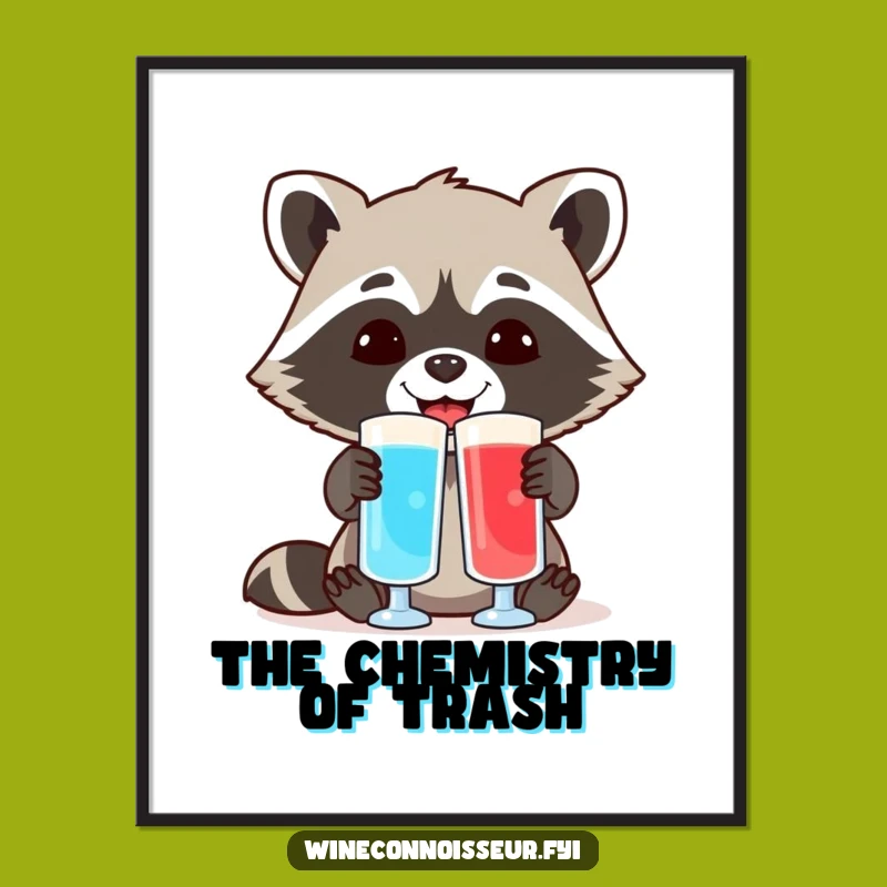 Funny Raccoon Lab Digital Print: Instant Science Whimsy Decor