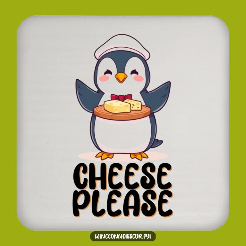 Funny Penguin Cheese Coasters (Set of 4): Serve in Style! Great Funny Gift!