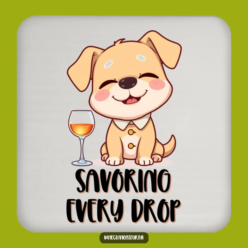 Funny Dog Sommelier Coasters: Happy Pup Protects Surfaces, Great Funny Gift