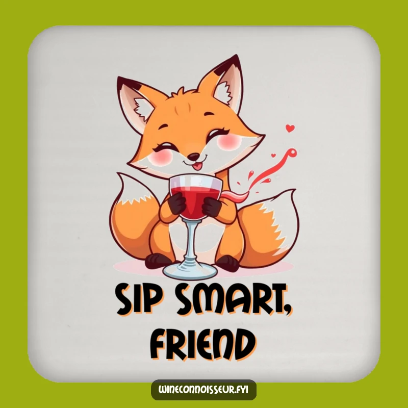 Funny Fox Wine Goblet Coaster: Elegant Table Protection Gift
