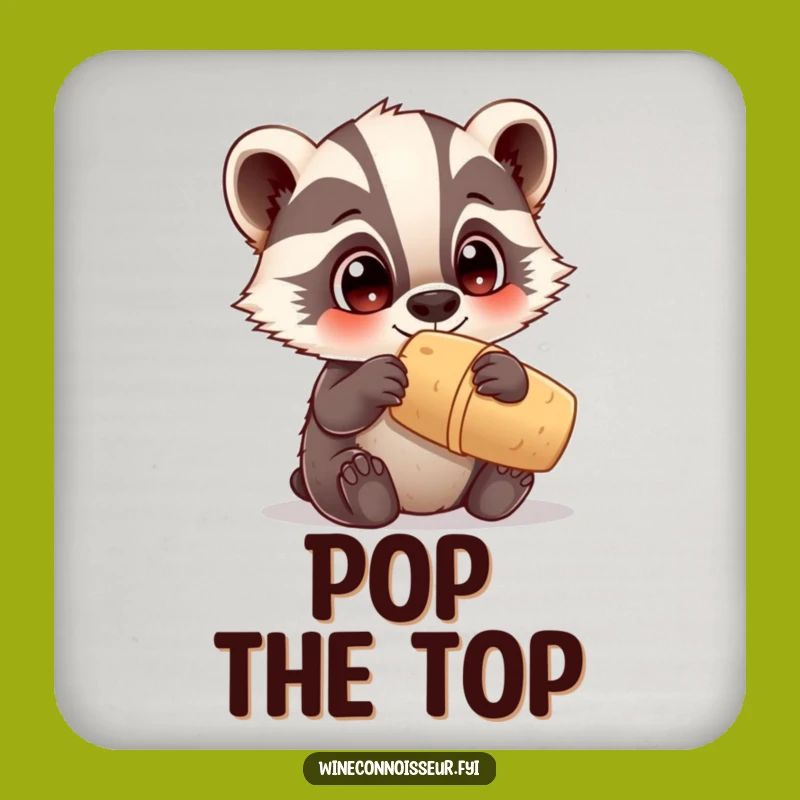 Funny Kawaii Badger Cork Coaster: Protect Surfaces with Curiosity, Gift