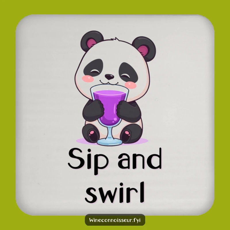 Funny Panda Coaster: Drinks Approved with a Hilarious Sigh!