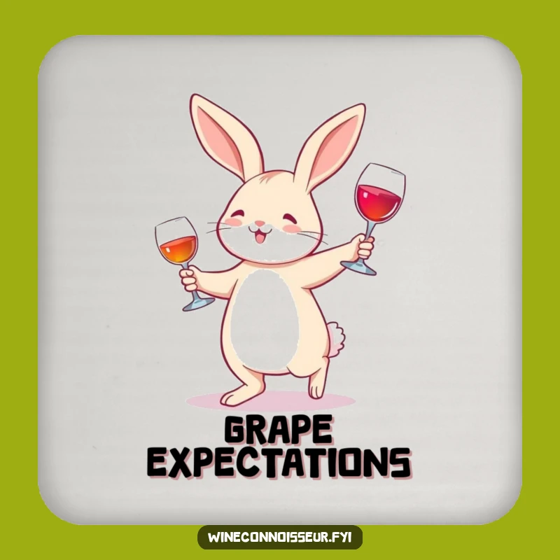 Funny Rabbit Wine Glass Waltz Drink Coaster - Protect Surfaces with this Whimsical Funny Gift