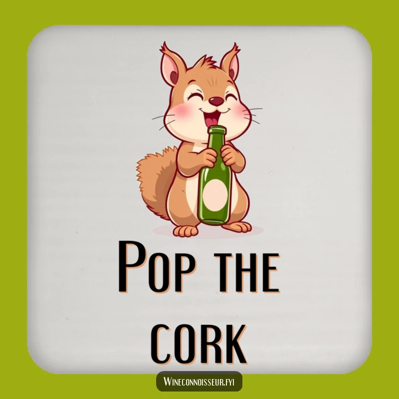 Funny Squirrel Bottle Coaster: Excited Uncorking Decor for Party Tables