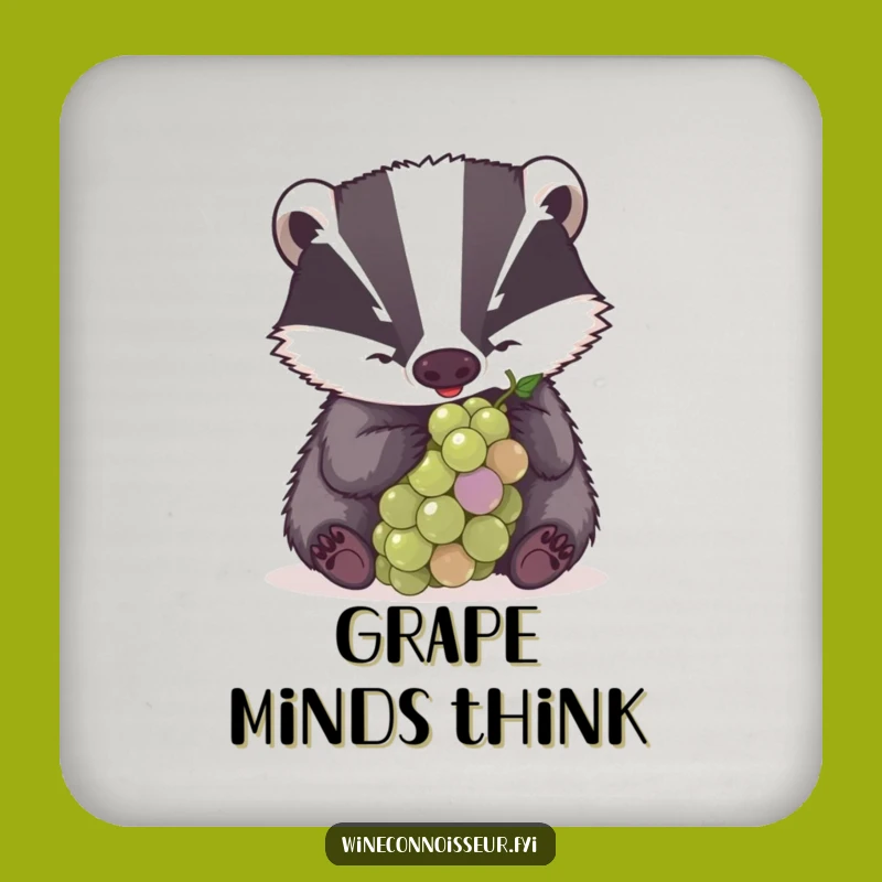 Funny Badger Grape Exam Coaster, Intense Protection for Surfaces Gift