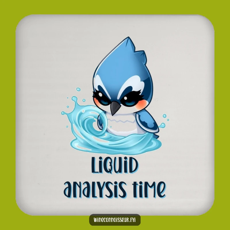 Funny Blue Jay Scientist Coaster: Determined Character Analyzing Set, Gift
