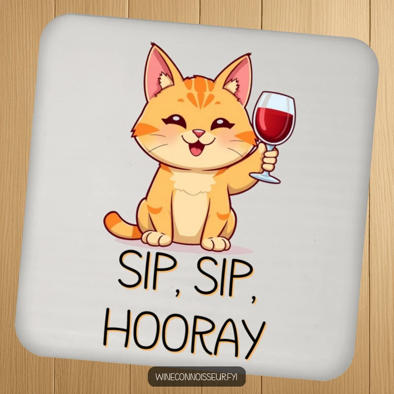 Funny orange tabby cat wine coasters, protecting tables from rings, adds charm, sold as a set, a delightful funny gift.