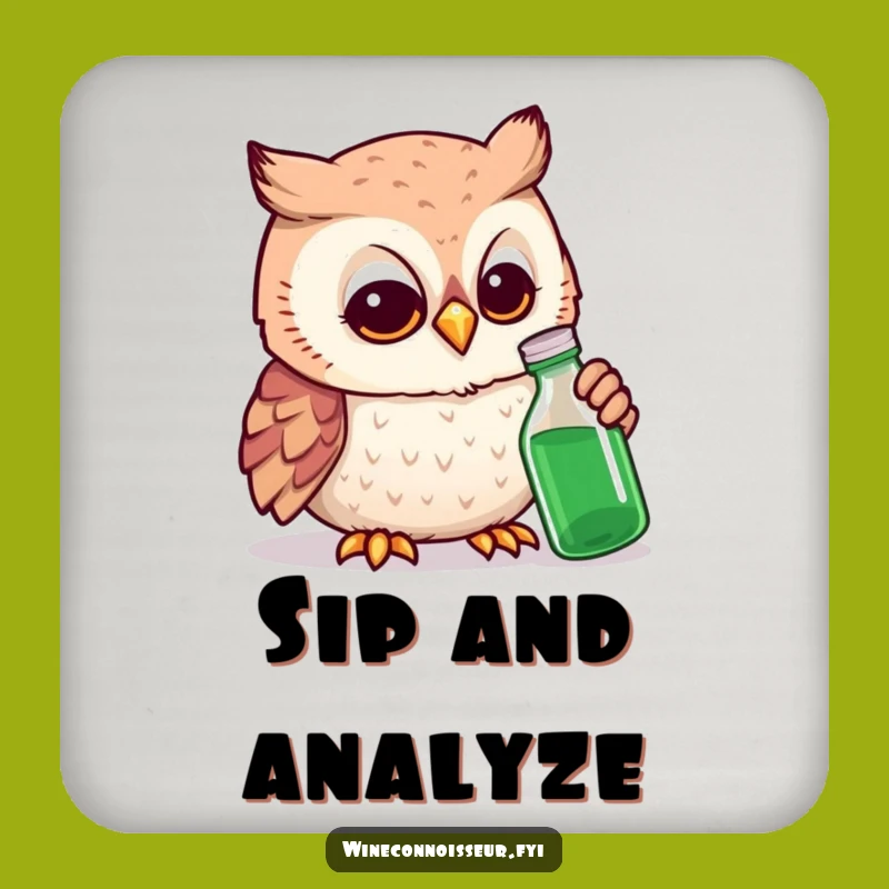 Funny Owl Expert Drink Coaster: Protect Surfaces with Scholarly Wit